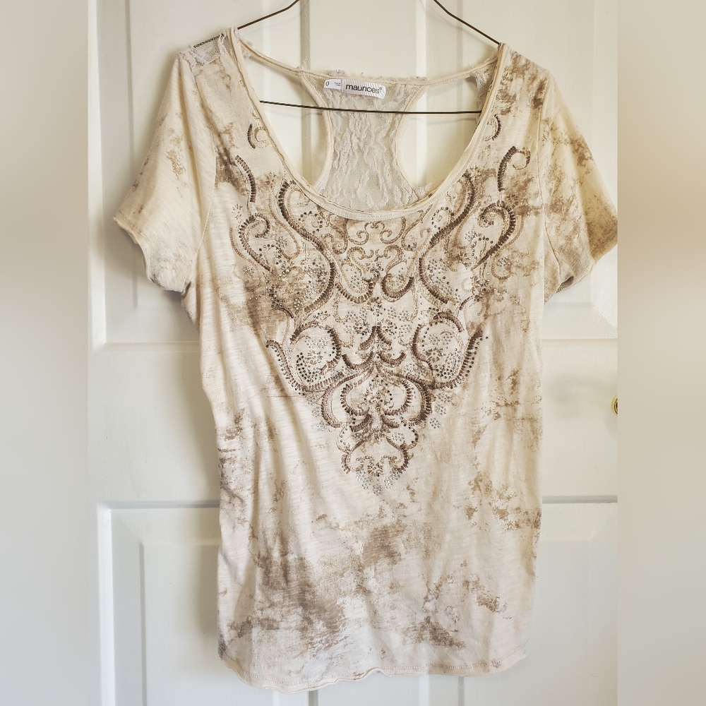 Maurice's shirt size 0 tan